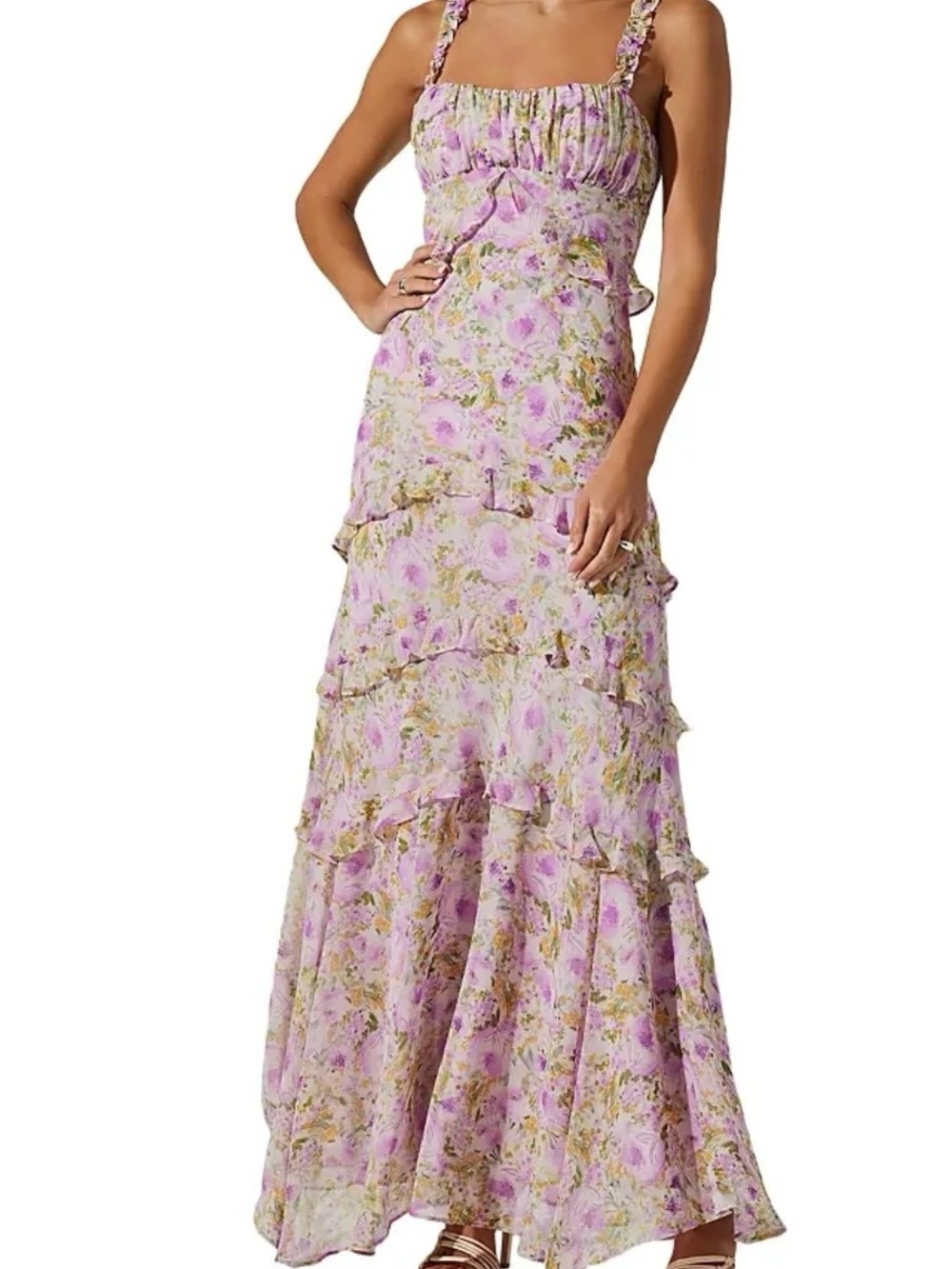 ASTR the Label Olina Floral Ruffle Maxi Dress